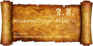 Niedermüller Milán névjegykártya