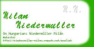 milan niedermuller business card