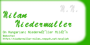 milan niedermuller business card